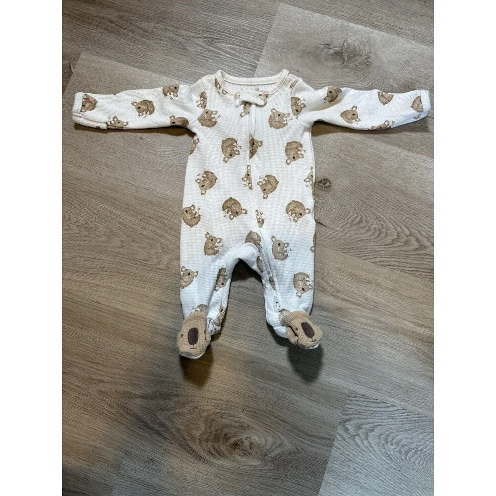 Just One You by Carters Newborn Koala Footed Sleeper Zip Up Waffle Knit NB
